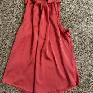 Express Coral Top with Bow Accent